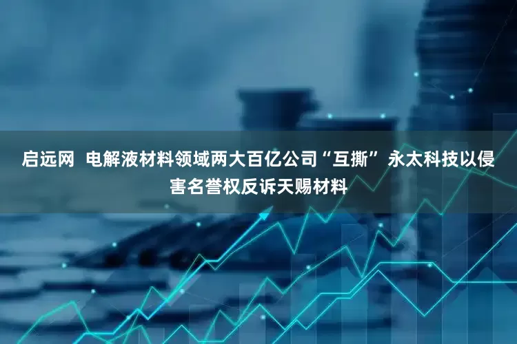 启远网  电解液材料领域两大百亿公司“互撕” 永太科技以侵害名誉权反诉天赐材料